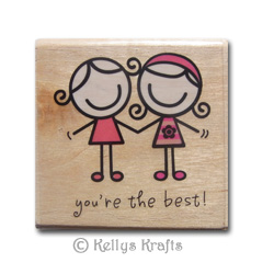 (image for) Wooden Mounted Rubber Stamp - You're The Best