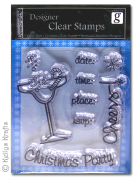 Clear Stamps - Christmas Party Invitation, Cheers