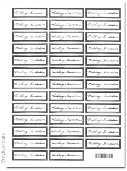 Sentiment Sheet - Wedding Invitation, Silver Foil on White - Click Image to Close