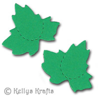 Leaf Trio Die Cut Shapes, Forest Green (Pack of 10) - Click Image to Close