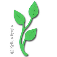 Green Leaf Stem Plant Die Cut Shapes (Pack of 10) - Click Image to Close