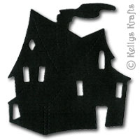 Black Haunted House Die Cut Shapes (Pack of 10) - Click Image to Close