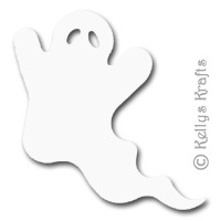 Large White Ghost Die Cut Shapes (Pack of 10) - Click Image to Close
