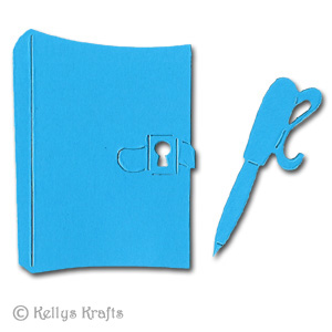Diary/Notebook & Pen Die Cut Shapes (Set of 10)