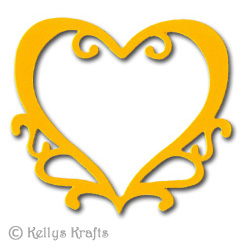 Large Fancy Ornate Heart Die Cut Shapes (Pack of 10) - Click Image to Close