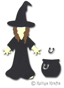 Halloween Witch & Cauldron Die Cut Shapes (Makes 1) - Click Image to Close