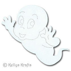 White Happy Friendly Ghost Die Cut Shapes (Pack of 10)