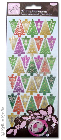 Dimensions Stickers - Mini Christmas Trees (1 Sheet) - Click Image to Close
