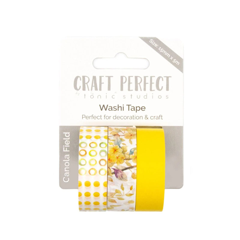 Craft Perfect Washi Tape - Tonic Studios - Canola Field (3 Rolls)