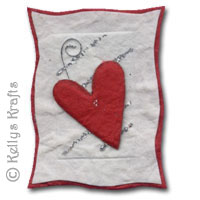 Mulberry Card Topper - Red Heart with Silver Design - Click Image to Close