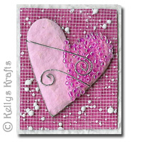Mulberry Card Topper - Pink Heart with Beads