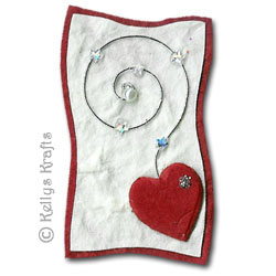 Mulberry Card Topper - Red Heart with Silver Swirl Design - Click Image to Close