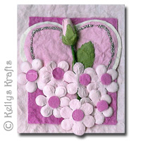 Mulberry Card Topper - Pink Heart + Flowers - Click Image to Close
