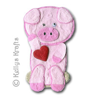 Mulberry Card Topper - Pink Pig - Click Image to Close