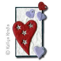 Mulberry Card Topper - Red Hearts with Star Design - Click Image to Close