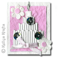 Mulberry Card Topper - Cake with Flowers + Bow - Click Image to Close