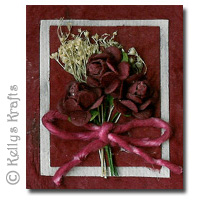 Mulberry Card Topper - Burgundy Flowers with Bow - Click Image to Close