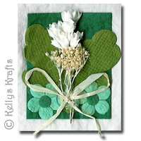 Mulberry Card Topper - Green and White Flowers