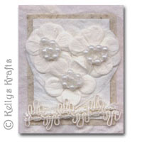 Mulberry Card Topper - White with White Flowers - Click Image to Close