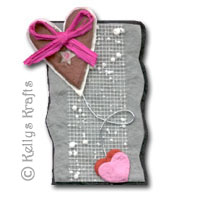 Mulberry Card Topper - Grey with Red Heart Balloon - Click Image to Close