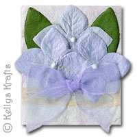 Mulberry Card Topper - White with Lilac Flowers + Bow