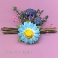 Mulberry Card Topper - Blue Flower on Branch/Twigs