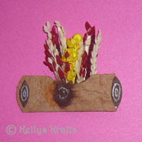 Mulberry Card Topper - Log with Flowers