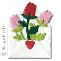 Mulberry Card Topper - Flowers in Envelope - Click Image to Close