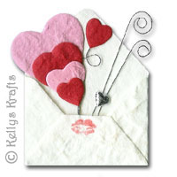Mulberry Card Topper - Hearts in Envelope - Click Image to Close