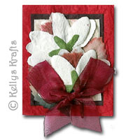 Mulberry Card Topper - Red with White Flowers + Bow - Click Image to Close