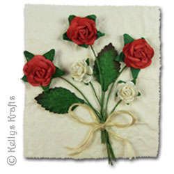 Mulberry Card Topper - Red and White Flowers - Click Image to Close