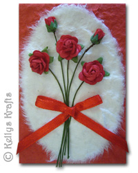 Mulberry Card Topper - Roses, Red - Click Image to Close