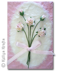 Mulberry Card Topper - Roses, Pink - Click Image to Close