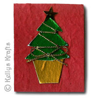 Christmas Mulberry Card Topper, Xmas Tree - Click Image to Close