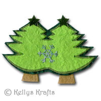 Christmas Mulberry Card Topper, Trees