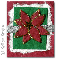 Christmas Mulberry Card Topper, Poinsettia - Click Image to Close