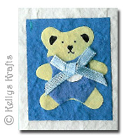 Mulberry Card Topper - Blue Teddy Bear - Click Image to Close