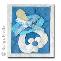 Mulberry Card Topper - Blue Dummy / Pacifier - Click Image to Close