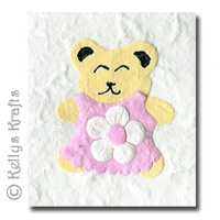 Mulberry Card Topper - Pink Teddy Bear - Click Image to Close