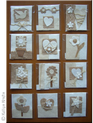Set of 12 Handmade Card Toppers - Naturals - Click Image to Close