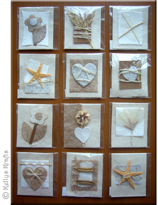 Set of 12 Handmade Card Toppers - Neutral - Click Image to Close