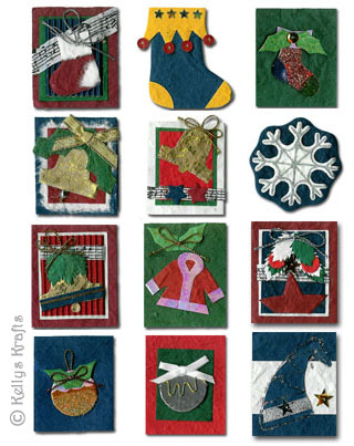 Set of 12 Handmade Card Toppers - Christmas