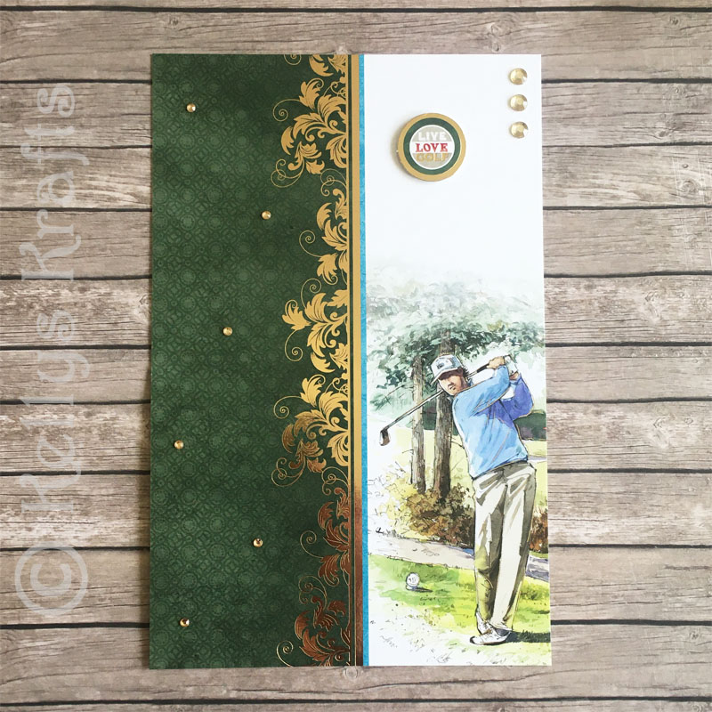 Handmade Papercraft Card Topper - Live Love Golf