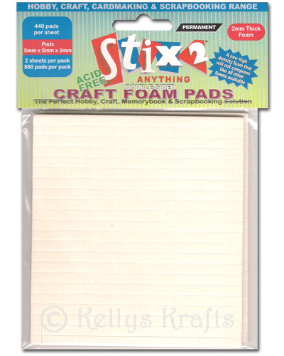 880 Double Sided Sticky Foam Pads, White (5mm x 5mm x 2mm) S57082
