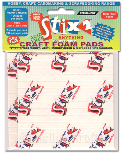 392 Double Sided Sticky Foam Pads, White (7mm x 7mm x 1mm) S57252