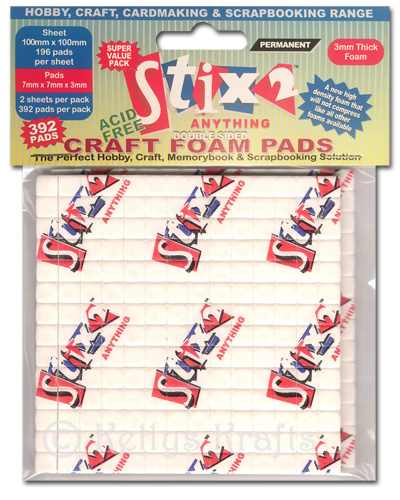 392 Double Sided Sticky Foam Pads, White (7mm x 7mm x 3mm) S57254