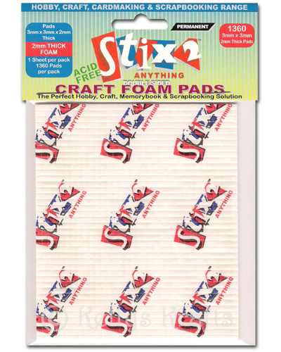 1360 Double Sided Sticky Foam Pads, White (3mm x 3mm x 2mm) S57101