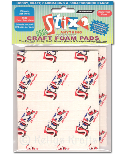 320 Double Sided Sticky Foam Pads, White (12mm x 6mm x 2mm) S57039