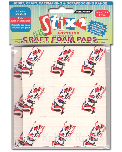 160 Double Sided Sticky Foam Pads, White (12mm x 12mm x 3mm) S57041