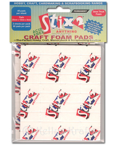 80 Double Sided Sticky Foam Pads, White (25mm x 12mm x 3mm) S57040
